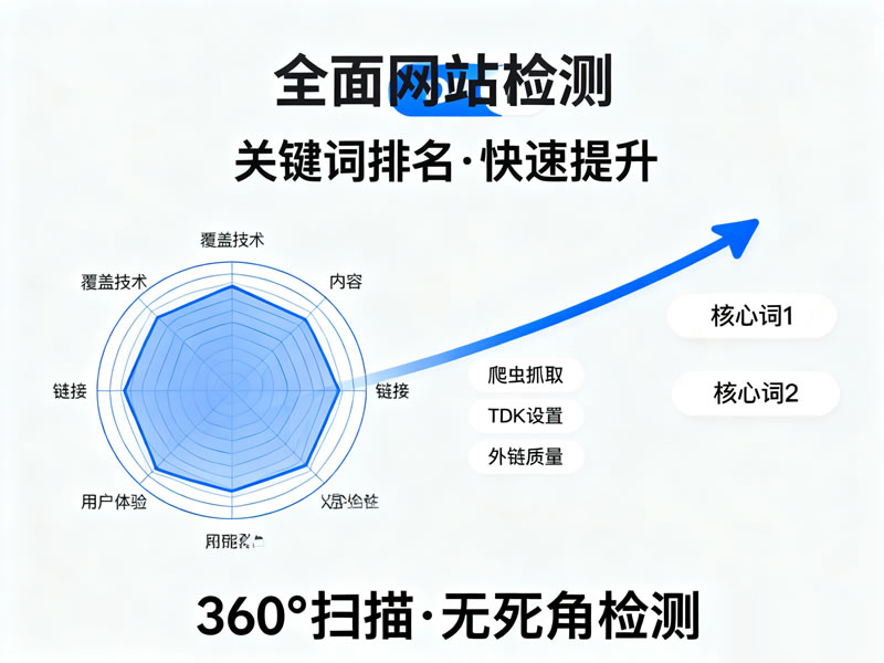 SEO診斷服務展示，網(wǎng)站問題分析和報告的示意圖